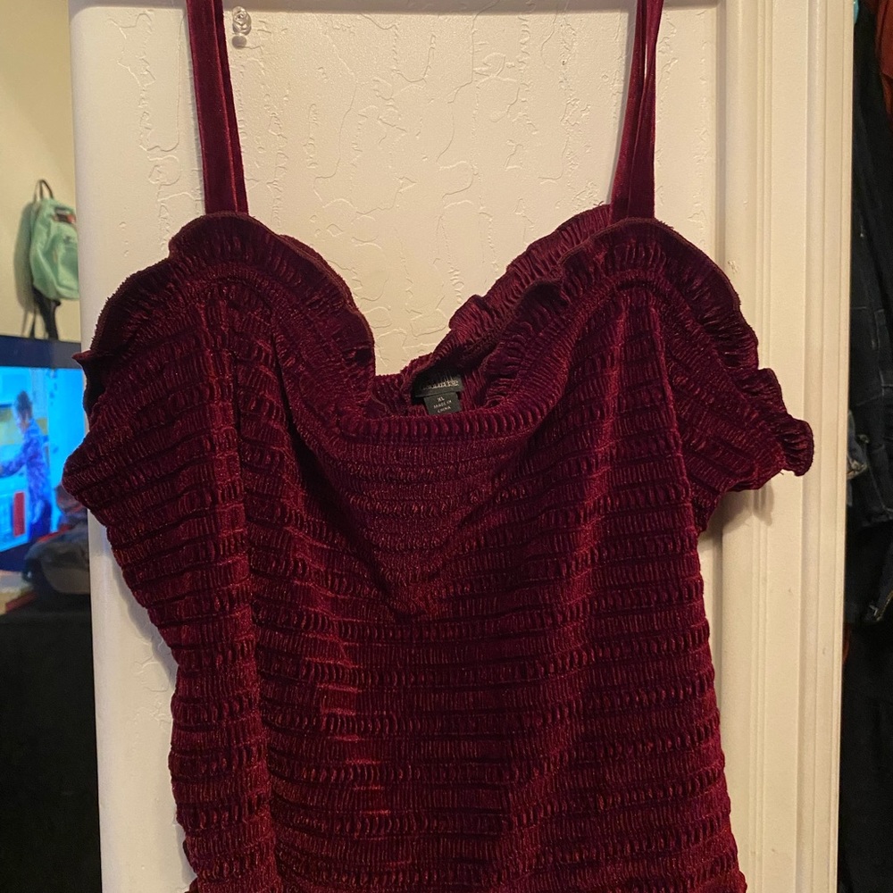 Red tube top with straps